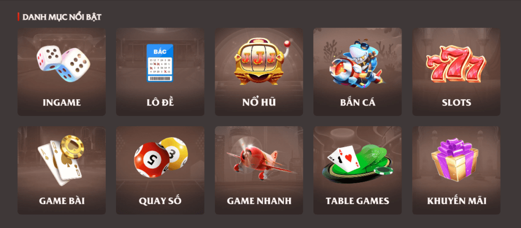 Danh mục nổi bật đến từ nhà cái XO88