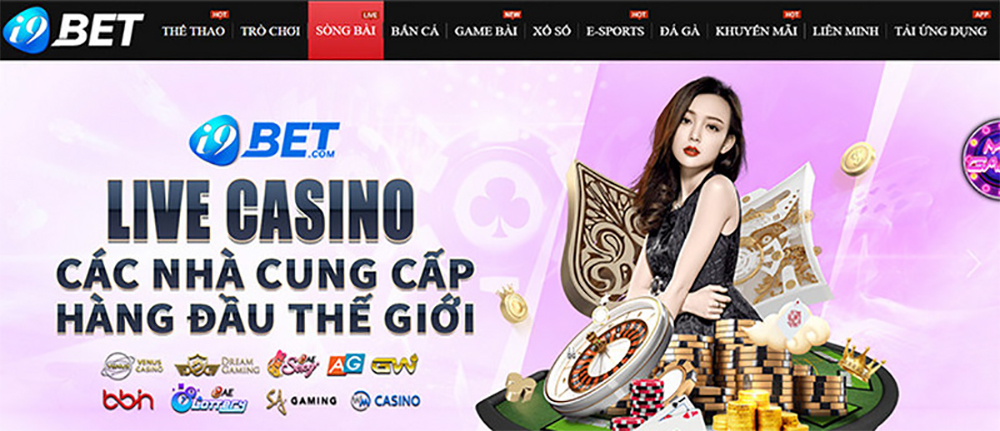 Giao diện trang chủ nhà cái i9Bet