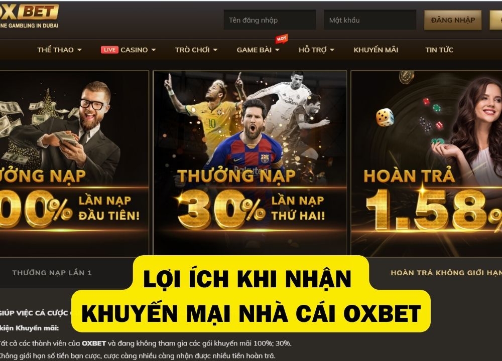 Lợi Ích Khi Nhận Khuyến Mãi Nhà Cái Oxbet
