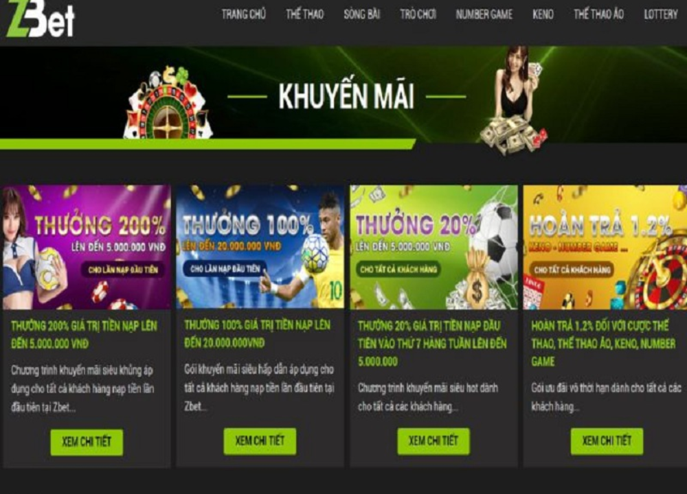 Nhiều chương trình khuyến mãi nhà cái Zbet khác